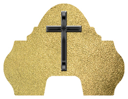 DARAY-L-510-BK-SH-GD Black Single Cross Shimmer Gold